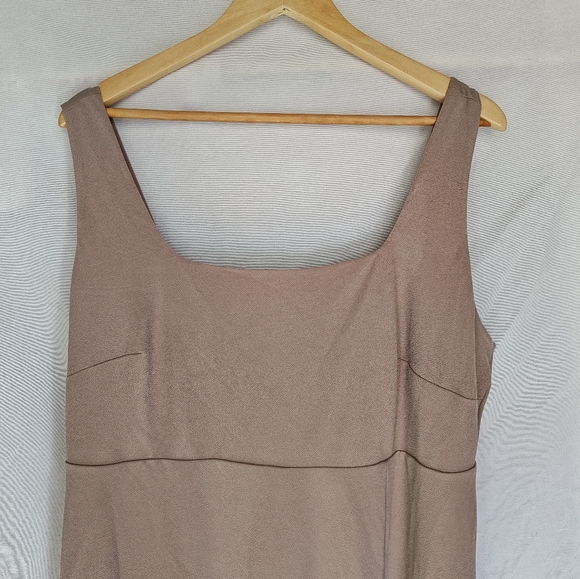 Birdie Gray Alex Convertible Dress Crepe Taupe 2X Curve Plus New Maxi Bridesmaid - Picture 5 of 14
